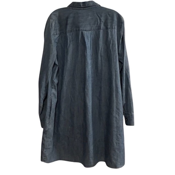 Ann Taylor LOFT Women's M Blue Denim Long Sleeve Tunic Dress Short Side Pockets - Picture 15 of 16